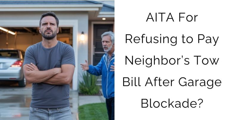 AITA For Refusing to Pay Neighbor’s Tow Bill After Garage Blockade?