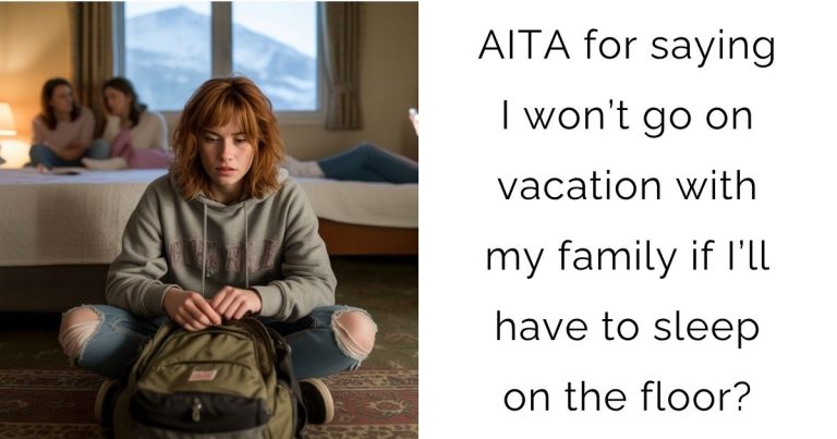 AITA for saying I won’t go on vacation with my family if I’ll have to sleep on the floor?