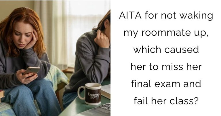 AITA for not waking my roommate up, which caused her to miss her final exam and fail her class?
