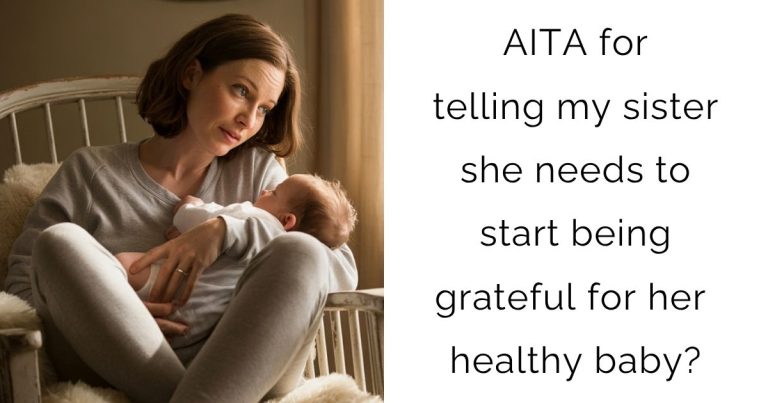 AITA for telling my sister she needs to start being grateful for her healthy baby?