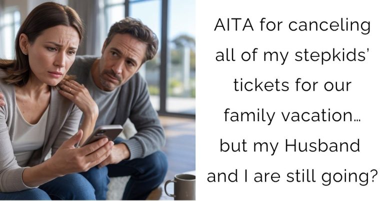 AITA for canceling all of my stepkids’ tickets for our family vacation… but my Husband and I are still going?