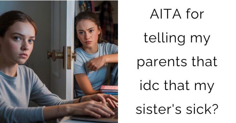 AITA for telling my parents that idc that my sister’s sick?
