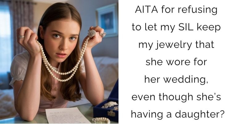 AITA for refusing to let my SIL keep my jewelry that she wore for her wedding, even though she’s having a daughter?