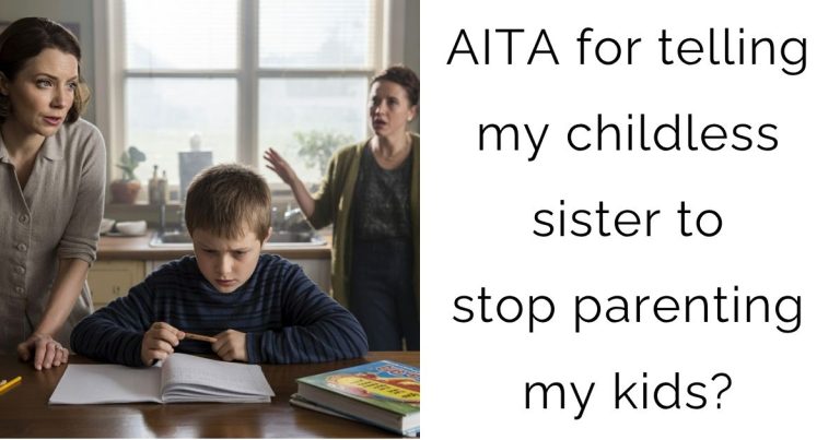 AITA for telling my childless sister to stop parenting my kids?