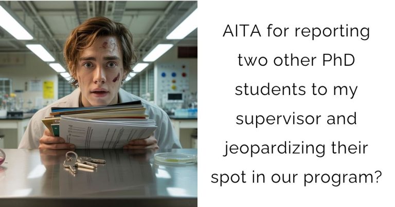 AITA for reporting two other PhD students to my supervisor and jeopardizing their spot in our program?