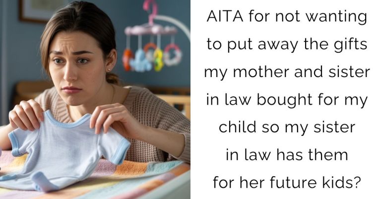 AITA for not wanting to put away the gifts my mother and sister in law bought for my child so my sister in law has them for her future kids?