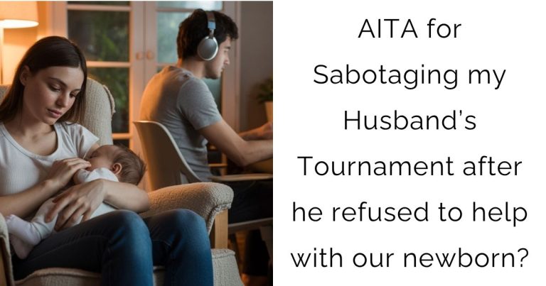 AITA for Sabotaging my Husband’s Tournament after he refused to help with our newborn?