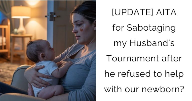 [UPDATE] AITA for Sabotaging my Husband’s Tournament after he refused to help with our newborn?