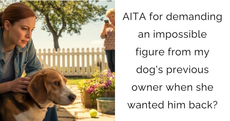AITA for demanding an impossible figure from my dog’s previous owner when she wanted him back?