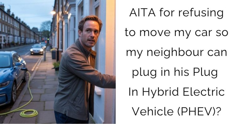 AITA for refusing to move my car so my neighbour can plug in his Plug In Hybrid Electric Vehicle (PHEV)?