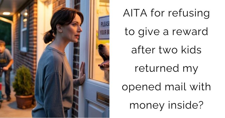 AITA for refusing to give a reward after two kids returned my opened mail with money inside?