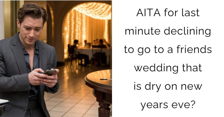 AITA for last minute declining to go to a friends wedding that is dry on new years eve?