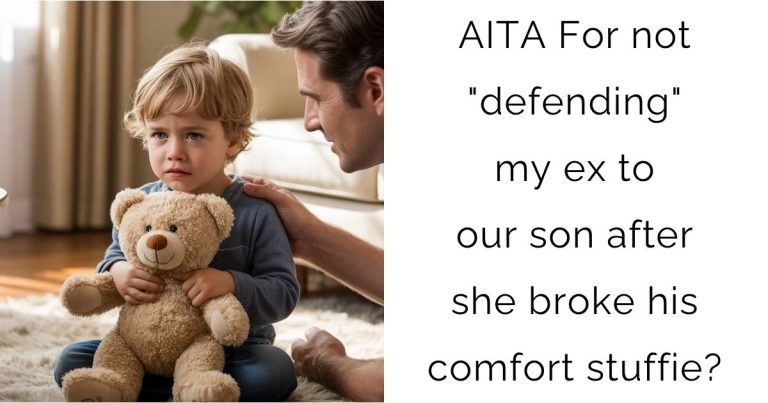 AITA For not “defending” my ex to our son after she broke his comfort stuffie?
