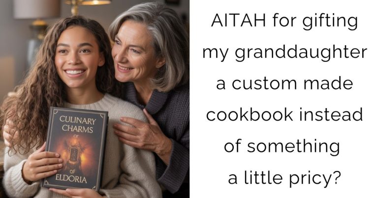 AITAH for gifting my granddaughter a custom made cookbook instead of something a little pricy?