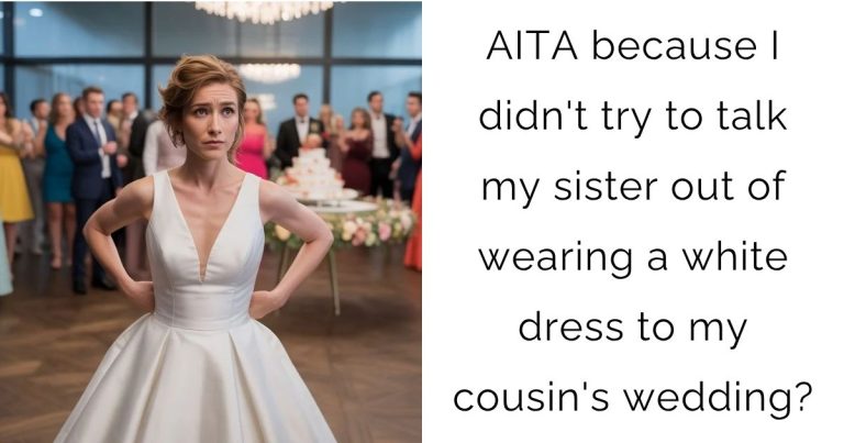 AITA because I didn’t try to talk my sister out of wearing a white dress to my cousin’s wedding?