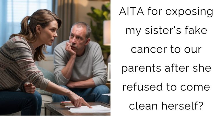 AITA for exposing my sister’s fake cancer to our parents after she refused to come clean herself?