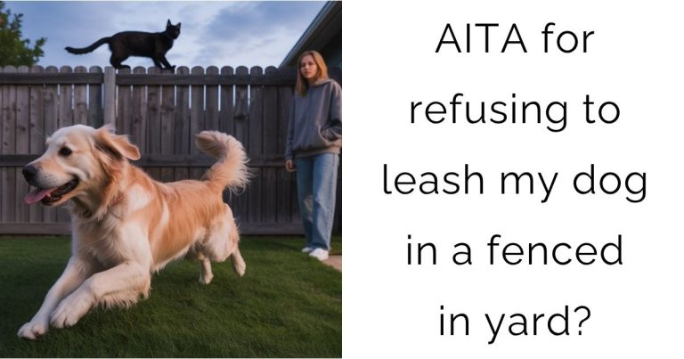 AITA for refusing to leash my dog in a fenced in yard?