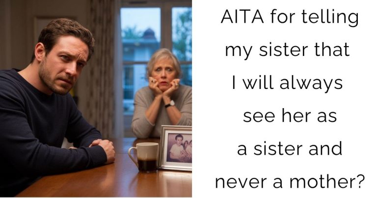 AITA for telling my sister that I will always see her as a sister and never a mother?