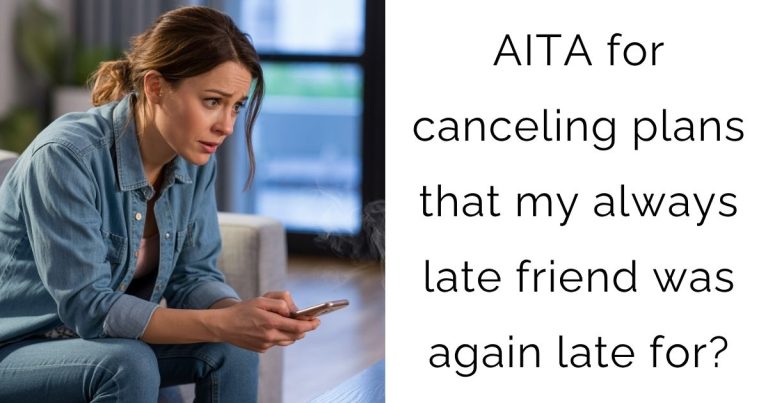 AITA for canceling plans that my always late friend was again late for?