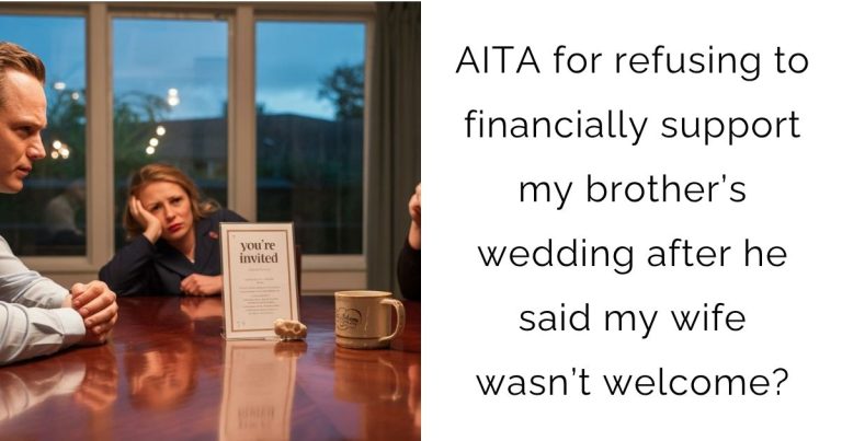 AITA for refusing to financially support my brother’s wedding after he said my wife wasn’t welcome?