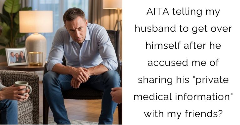 AITA telling my husband to get over himself after he accused me of sharing his “private medical information” with my friends?
