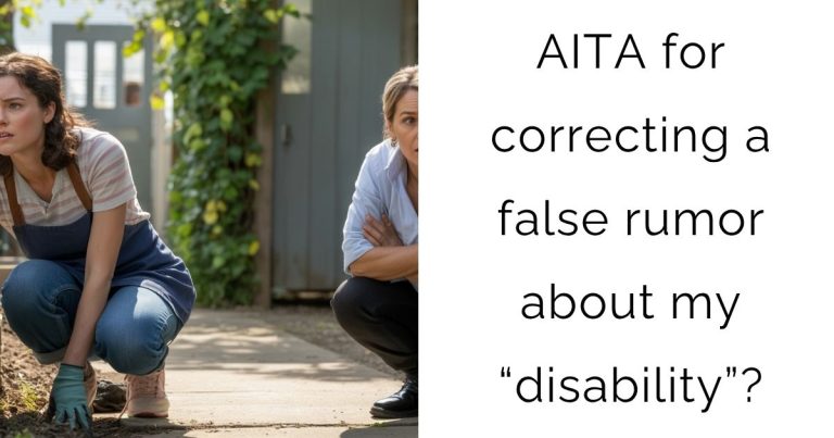 AITA for correcting a false rumor about my “disability”?