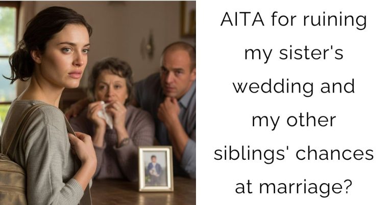 AITA for ruining my sister’s wedding and my other siblings’ chances at marriage?