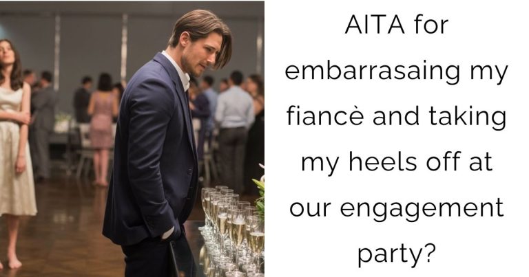 AITA for embarrasaing my fiancè and taking my heels off at our engagement party?