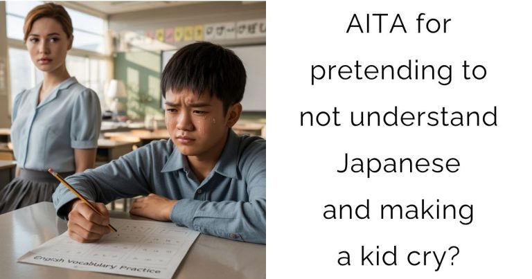 AITA for pretending to not understand Japanese and making a kid cry?
