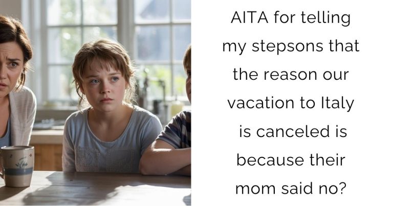 AITA for telling my stepsons that the reason our vacation to Italy is canceled is because their mom said no?