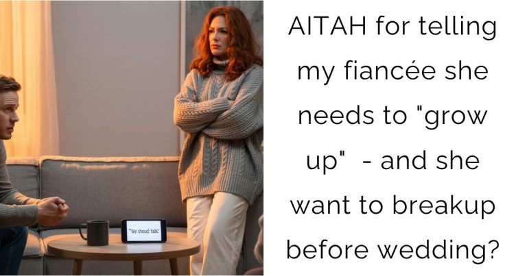 AITAH for telling my fiancée she needs to “grow up” – and she want to breakup before wedding?