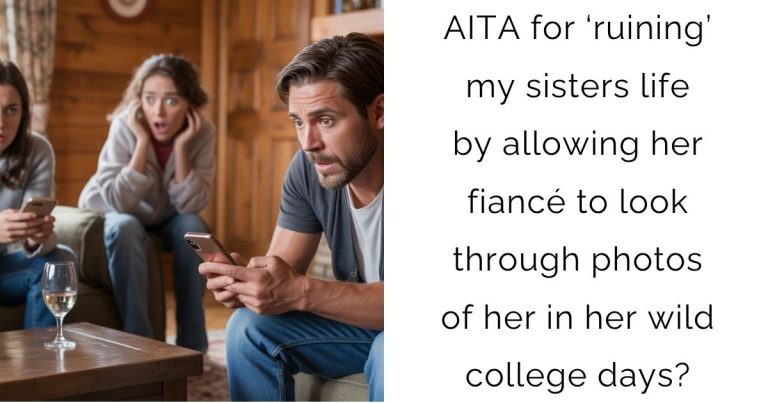AITA for ‘ruining’ my sisters life by allowing her fiancé to look through photos of her in her wild college days?