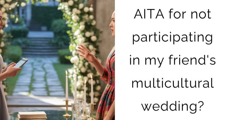 AITA for not participating in my friend’s multicultural wedding?