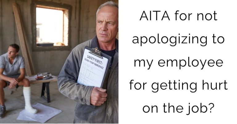 AITA for not apologizing to my employee for getting hurt on the job?