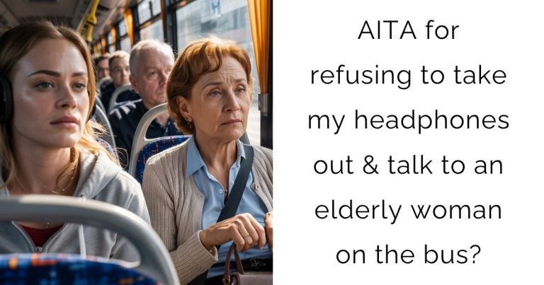 AITA for refusing to take my headphones out & talk to an elderly woman on the bus?