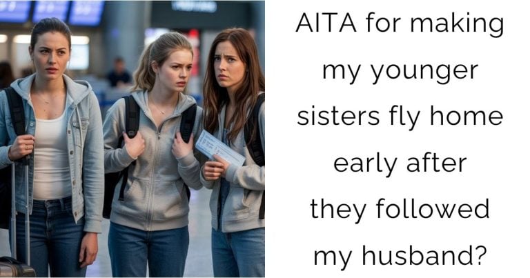 AITA for making my younger sisters fly home early after they followed my husband?
