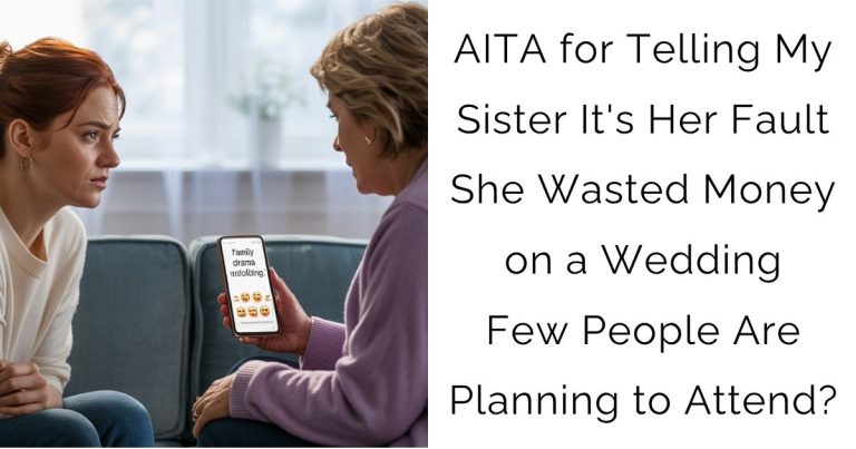 AITA for Telling My Sister It’s Her Fault She Wasted Money on a Wedding Few People Are Planning to Attend?