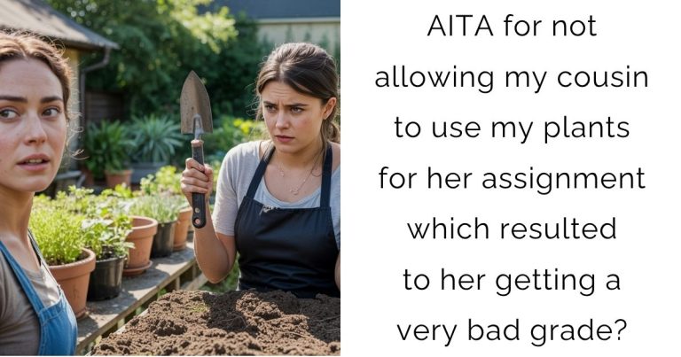 AITA for not allowing my cousin to use my plants for her assignment which resulted to her getting a very bad grade?