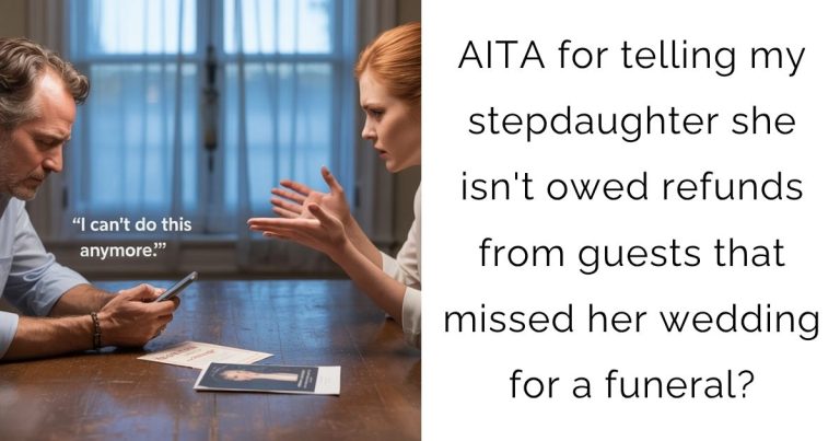 AITA for telling my stepdaughter she isn’t owed refunds from guests that missed her wedding for a funeral?