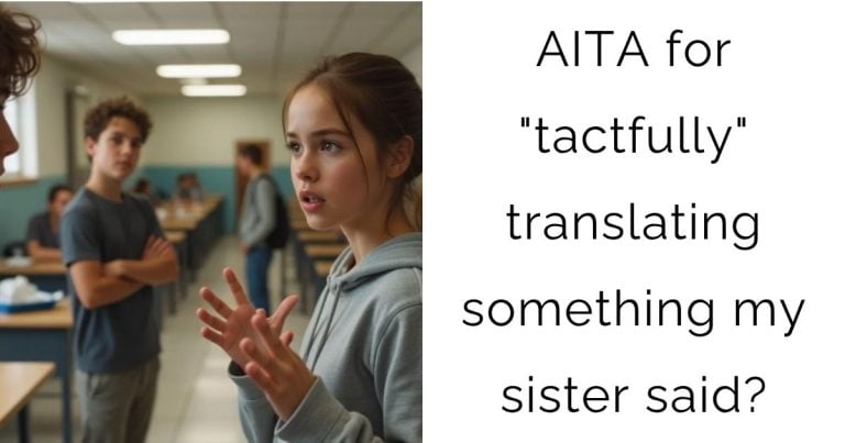 AITA for “tactfully” translating something my sister said?