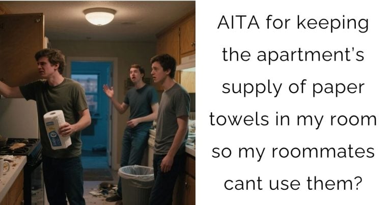 AITA for keeping the apartment’s supply of paper towels in my room so my roommates cant use them?