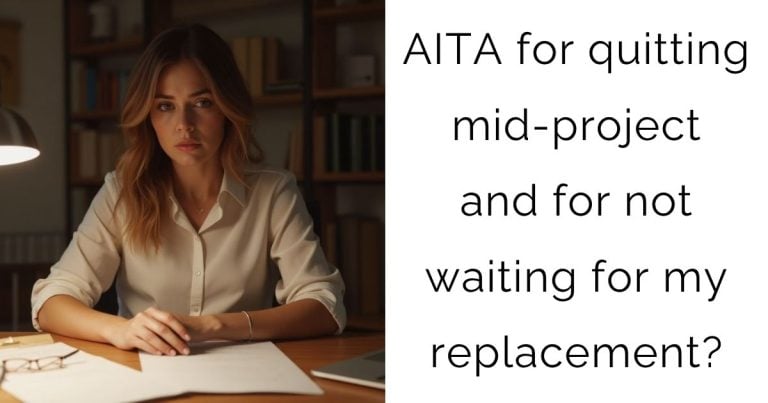 AITA for quitting mid-project and for not waiting for my replacement?