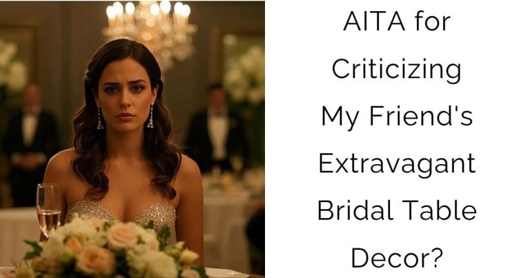 AITA for Criticizing My Friend’s Extravagant Bridal Table Decor?