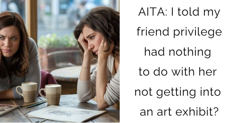 AITA: I told my friend privilege had nothing to do with her not getting into an art exhibit?