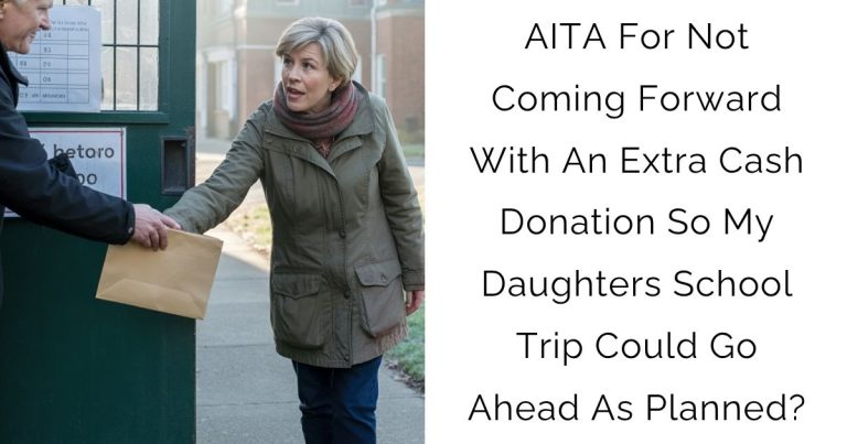 AITA For Not Coming Forward With An Extra Cash Donation So My Daughters School Trip Could Go Ahead As Planned?
