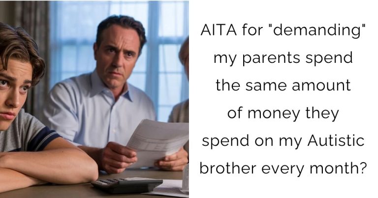 AITA for “demanding” my parents spend the same amount of money they spend on my Autistic brother every month?