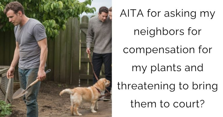 AITA for asking my neighbors for compensation for my plants and threatening to bring them to court?