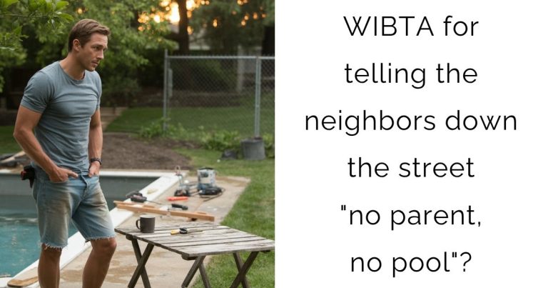 WIBTA for telling the neighbors down the street “no parent, no pool”?