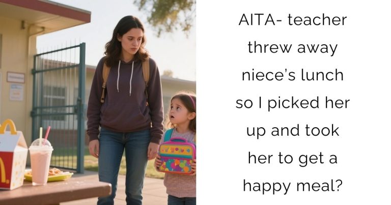 AITA- teacher threw away niece’s lunch so I picked her up and took her to get a happy meal?