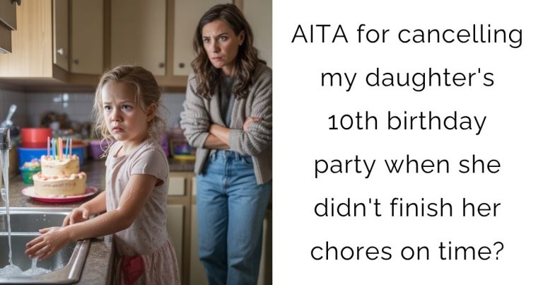 AITA for cancelling my daughter’s 10th birthday party when she didn’t finish her chores on time?